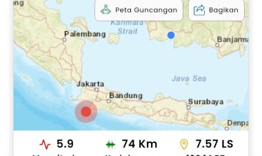 Gempa Bumi Pagi Ini Di Selatan Jawa Barat dan Banten Tak Berpotensi TSunami
