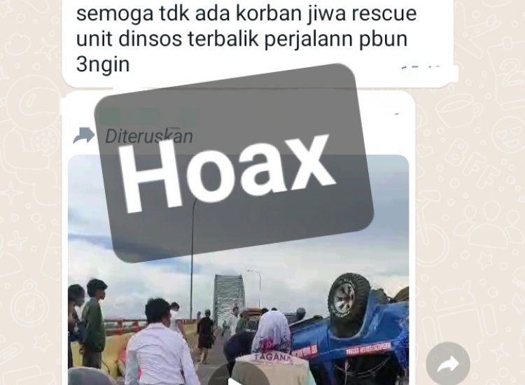 Hoaks Mobil Dinsos Kobar Terbalik Di Jembatan Kotawaringin, Ini Faktanya